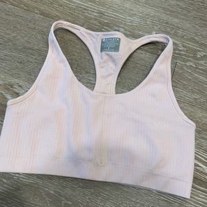Pale pink Athleta sports bra